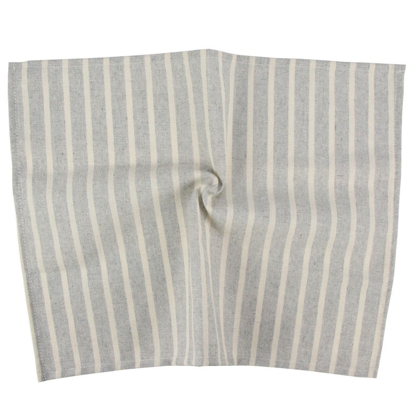 INFEI Broad Striped Cotton Blended Dinner Cloth Napkins - Set of 12 (40 x 30 cm) - for Events & Home Use (Grey) - Image 4